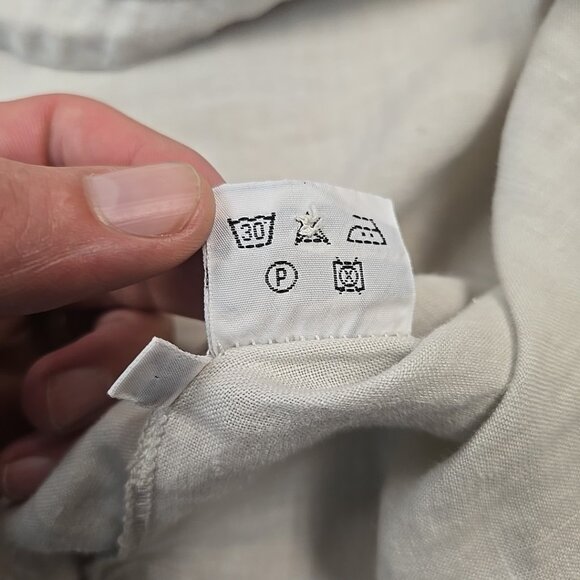 Hannes Roether Henly Shirt 100% Linen Women's Size Small Light Gray Collared - Picture 8 of 8